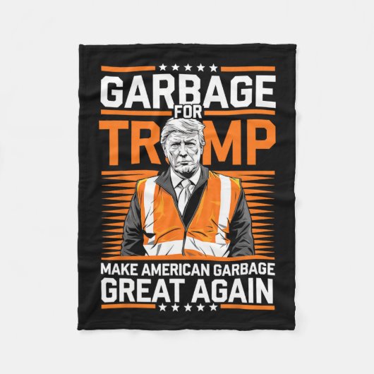 Couverture Polaire Donald Trump Garbage Orange réflexe de sécurité (Devant)