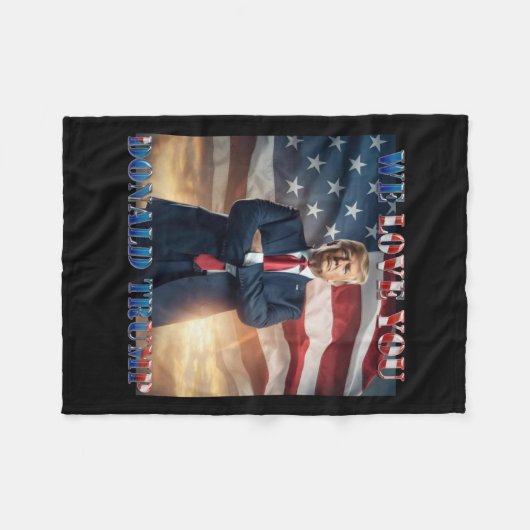 Couverture Polaire Donald Trump, nous vous aimons (Devant (Horizontal))