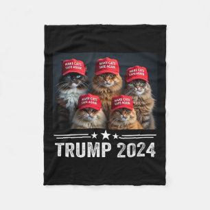 Couverture Polaire Donald Trump Rendre les chats en sécurité Casquett