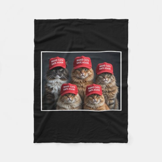 Couverture Polaire Donald Trump Rendre les chats en sécurité Casquett (Devant)