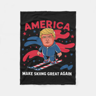 Couverture Polaire Donald Trump Skiing America - Faites du ski un gra