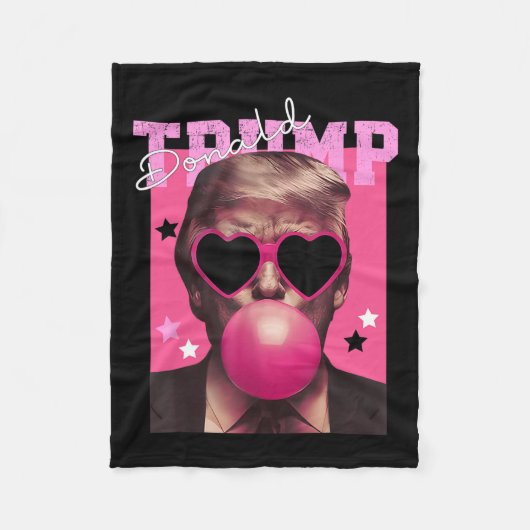 Couverture Polaire Donald Trump soufflant la bulle de gomme Sungilles (Devant)