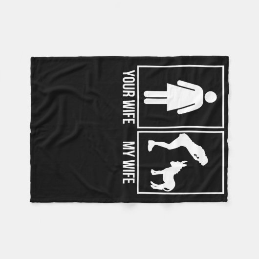 Couverture Polaire Donkey Lover Cadeau| My Wife Love Donkey (Devant (Horizontal))