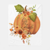 Couverture Polaire Donner Merci citrouille à fleurs Classic (Devant)