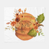 Couverture Polaire Donner Merci citrouille à fleurs Classic (Devant (Horizontal))