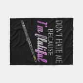 Couverture Polaire Don't Hate Me Because I'm Flutiful Flute  (Devant (Horizontal))