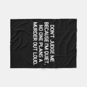 Couverture Polaire Don't Judge Me Because I'm Quiet, Funny, Jokes, Sa (Devant (Horizontal))