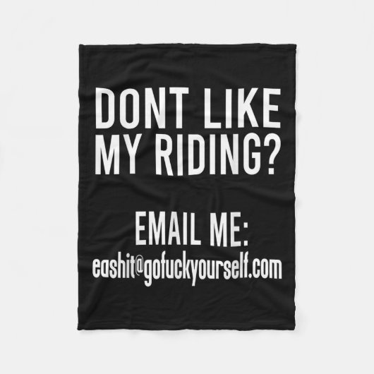 Couverture Polaire Dont Like My Riding Email Me Ea@goforyourself.com (Devant)