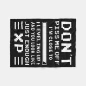 Couverture Polaire Don't Me Off I'm Close To Leveling Up Funny Gamer  (Devant (Horizontal))