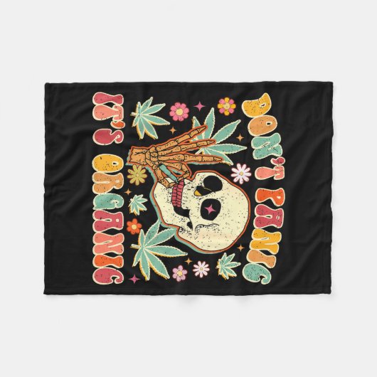 Couverture Polaire Don't Panic It's Organic Weed Skull  (Devant (Horizontal))