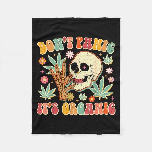 Couverture Polaire Don't Panic It's Organic Weed Skull  (Devant)