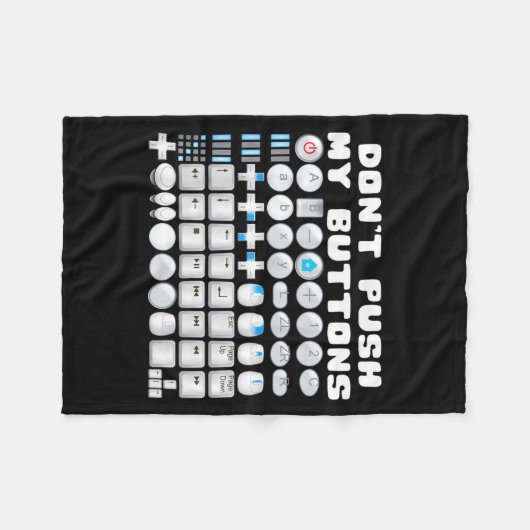 Couverture Polaire Don't Push My Buttons Gamer Gaming Funny Game  (Devant (Horizontal))