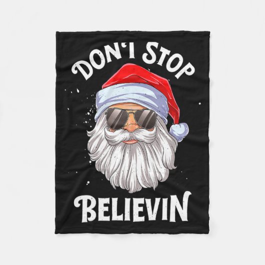 Couverture Polaire Dont Stop Believin Santa Christmas Boys Kids  (Devant)