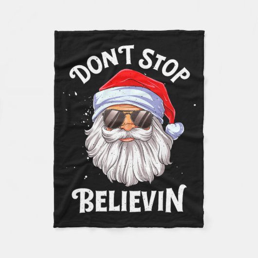 Couverture Polaire Dont Stop Believin Santa Funny Christmas Boys Kid  (Devant)