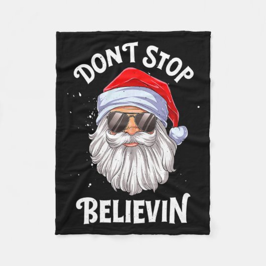 Couverture Polaire Dont Stop Believin Santa Funny Christmas Boys Kid  (Devant)