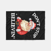 Couverture Polaire Don't Stop Believing Santa Funny Santa Claus Face  (Devant (Horizontal))