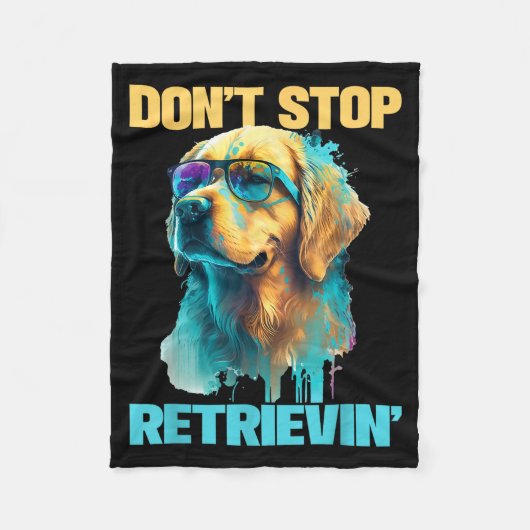 Couverture Polaire Don't Stop Retrievin - Retro Golden Retriever Dog  (Devant)