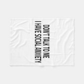 Couverture Polaire Don't Talk To Me I Have Social Anxiety Introvert F (Devant (Horizontal))