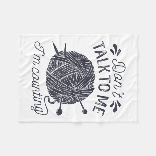 Couverture Polaire Don't Talk To Me I'm Counting Knitting Lover Knitt (Devant (Horizontal))