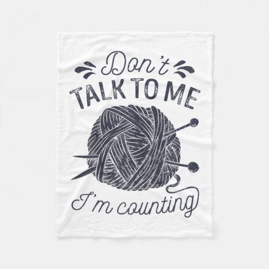 Couverture Polaire Don't Talk To Me I'm Counting Knitting Lover Knitt (Devant)