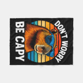 Couverture Polaire Dont Worry Be Capy Capybara  (Devant (Horizontal))
