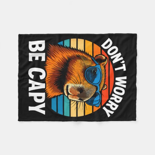 Couverture Polaire Dont Worry Be Capy Capybara  (Devant (Horizontal))