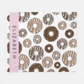 Couverture Polaire Donuts Au Chocolat, Donuts Au Caramel, Glace, Votr (Devant (Horizontal))