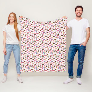 Couverture Polaire Donuts et Coeurs colorés et savoureux