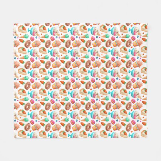 Couverture Polaire Donuts et glace (Devant (Horizontal))
