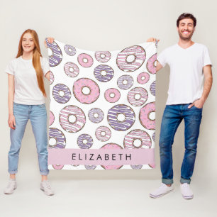 Couverture Polaire Donuts Roses, Donuts Violets, Saupoudrages, Votre