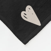 Couverture Polaire Doodités Noir Et Beige Motif Coeur (Coin)
