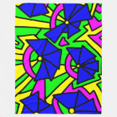 Couverture Polaire Doodle Art Fleurs Bleues (Devant)