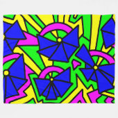 Couverture Polaire Doodle Art Fleurs Bleues (Devant (Horizontal))