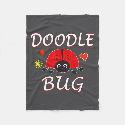 Couverture Polaire Doodle Bug Funny Doodle Ladybug (Devant)