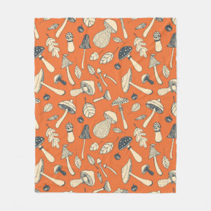 Couverture Polaire Doodle champignons Vintage papier peint sans coule