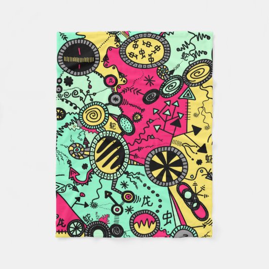 Couverture Polaire Doodle couleur (Devant)