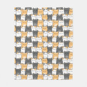 Couverture Polaire Doodle de chat grassouillet mignon (Devant)