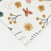 Couverture Polaire Doodle de fleur sauvage (Coin)