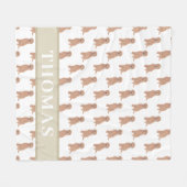 Couverture Polaire Doodle doré abricot rouge personnalisé (Devant (Horizontal))