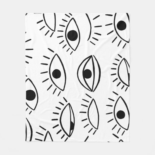 Couverture Polaire Doodle eye, motif créatif sans couture. (Devant)