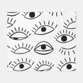 Couverture Polaire Doodle eye, motif créatif sans couture. (Devant (Horizontal))
