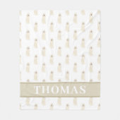 Couverture Polaire Doodle III (Crème Blanche) (Devant)