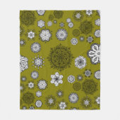 Couverture Polaire Doodle Mandelas sur rideau vert (Devant)
