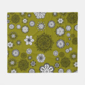 Couverture Polaire Doodle Mandelas sur rideau vert (Devant (Horizontal))