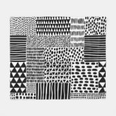 Couverture Polaire Doodle noir blanc : Ethnic Seamless (Devant (Horizontal))