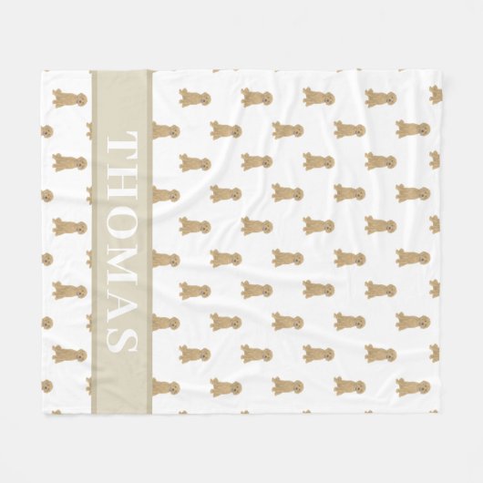 Couverture Polaire Doodle personnalisé (Abricot doré rouge) (Devant (Horizontal))