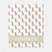 Couverture Polaire Doodle rouge abricot doré personnalisé (Devant)