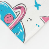 Couverture Polaire Doodles à thème de l'espace sur arrière - plan bla (Coin)