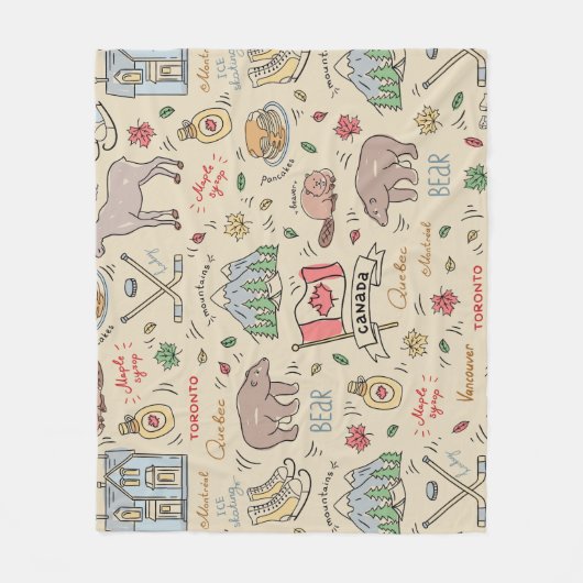 Couverture Polaire Doodles Canada (Devant)