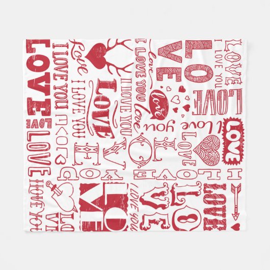 Couverture Polaire Doodles d'amour dessinés à la main (Devant (Horizontal))